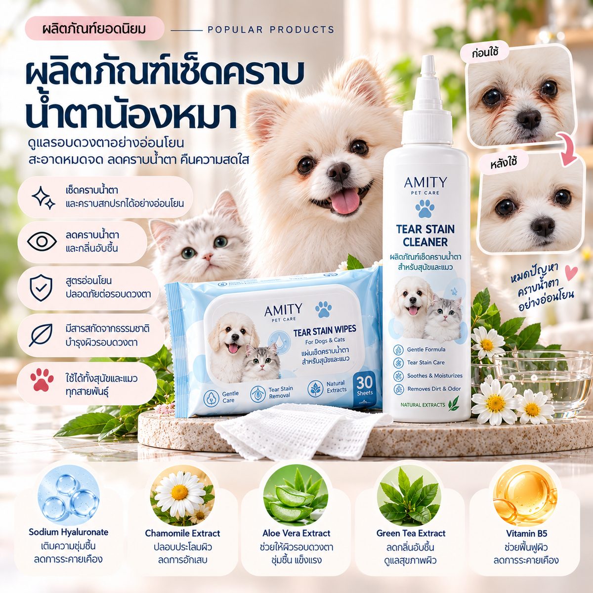 ผลิตภัณฑ์เช็ดคราบน้ำตาน้องหมา