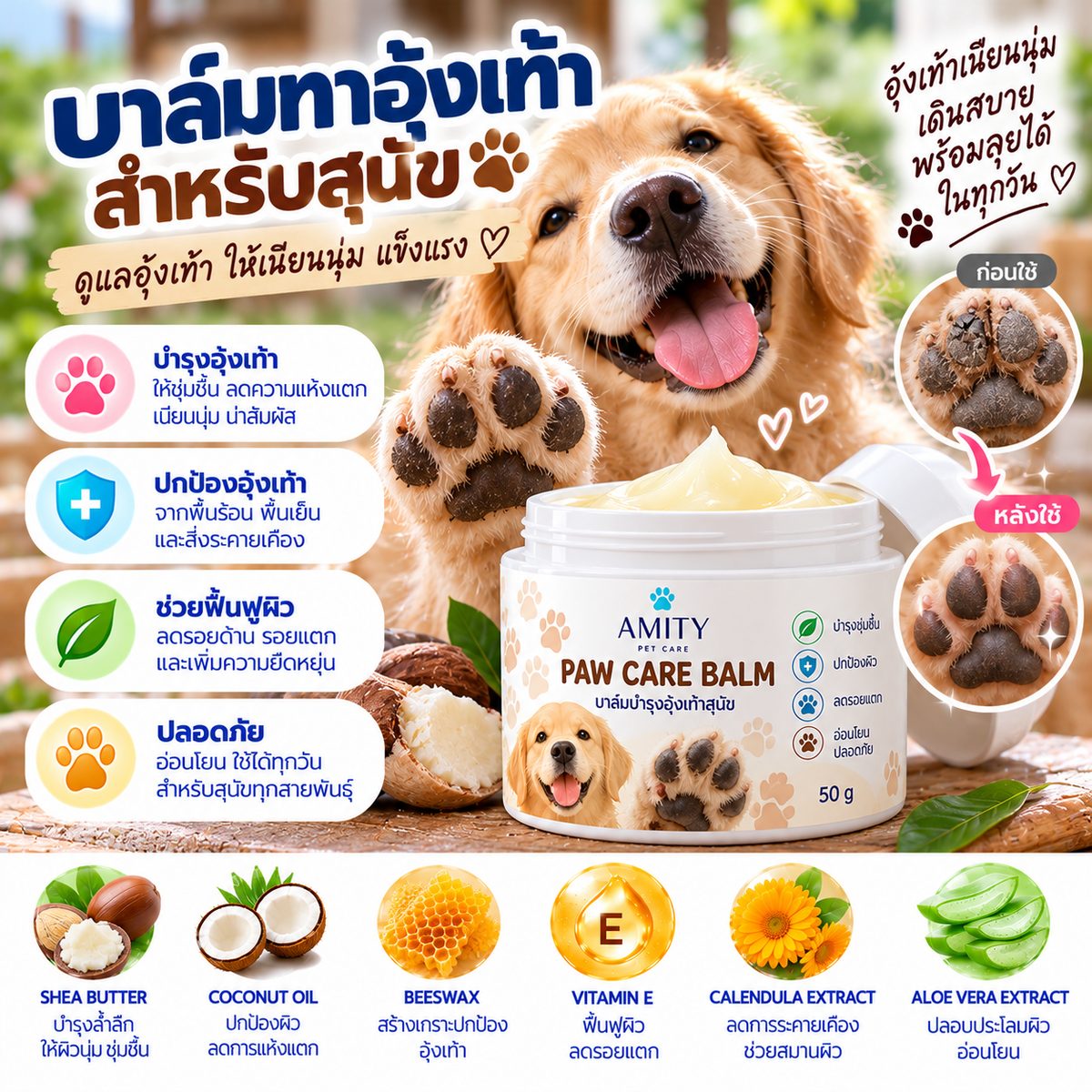 บาล์มทาอุ้งเท้าสำหรับสุนัข