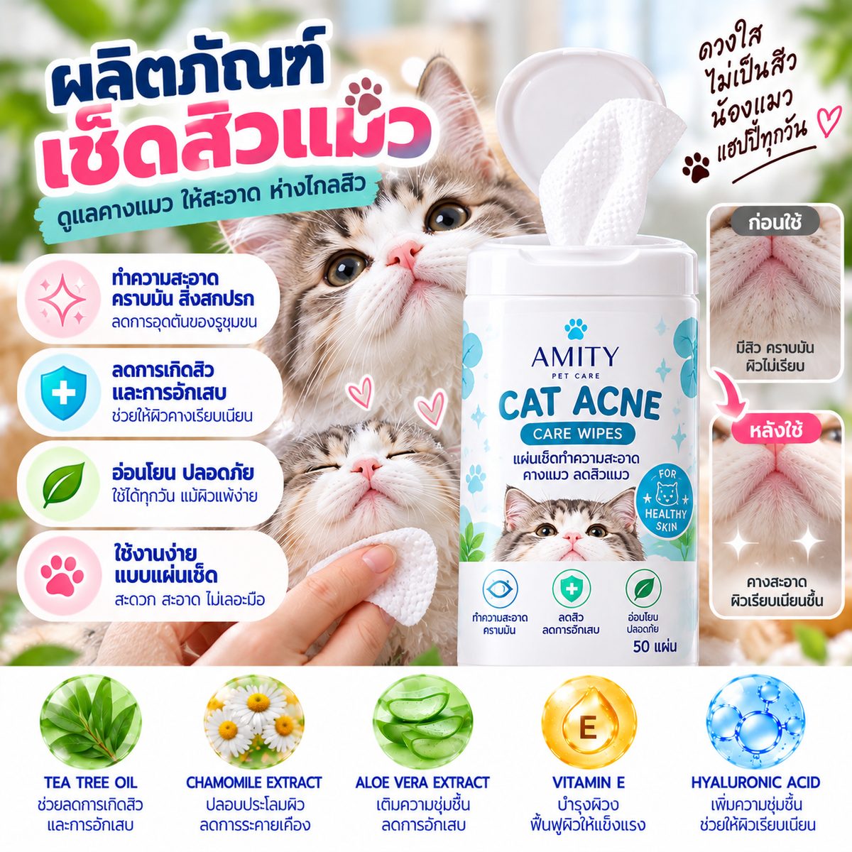 ผลิตภัณฑ์เช็ดสิวแมว