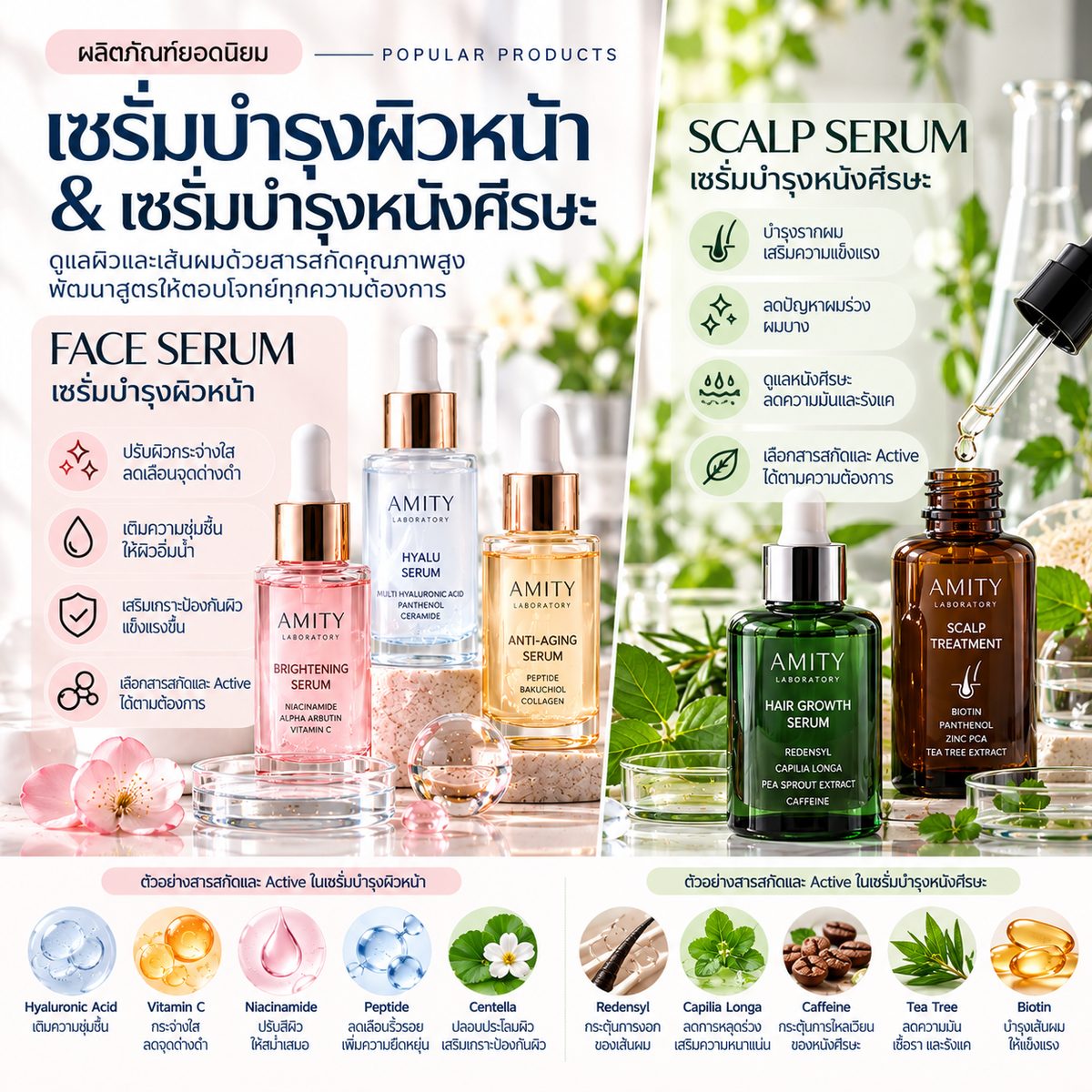 เซรั่มบำรุงผิวหน้า & เซรั่มบำรุงหนังศีรษะ